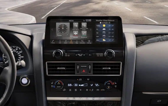 2023 Nissan Armada touchscreen and front console | Neil Huffman Nissan of Frankfort in Frankfort KY