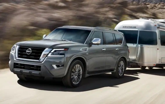 2023 Nissan Armada towing an airstream | Neil Huffman Nissan of Frankfort in Frankfort KY