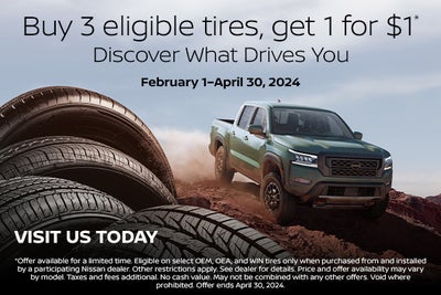 Buy 3 Tires Get 1 For $1!